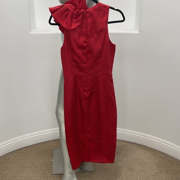Thomas Wylde Red Ruffle Applique Silk Dress SZ S Fashion 2013 Spring Collection - Picture 14 of 15
